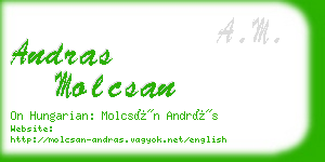 andras molcsan business card
